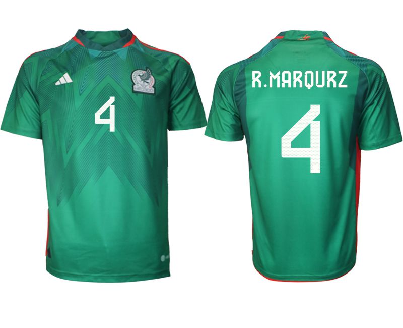 Men 2022 World Cup National Team Mexico home aaa version green #4 Soccer Jersey
